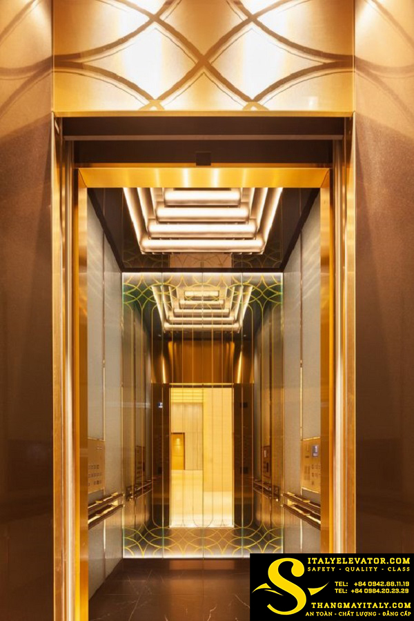 CABIN THANG MÁY INOX MÀU HOA VĂN 3