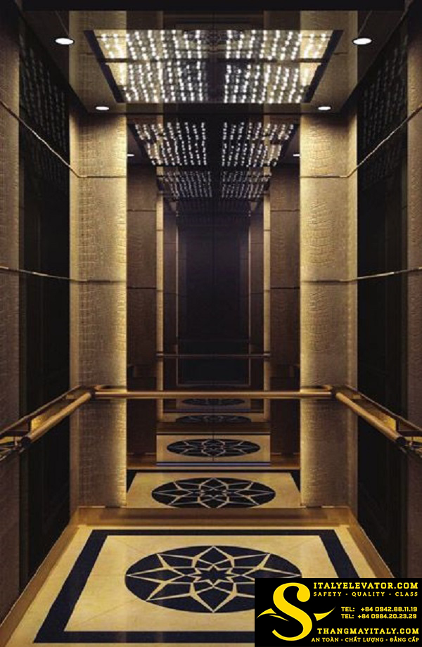 CABIN THANG MÁY INOX MÀU HOA VĂN 4